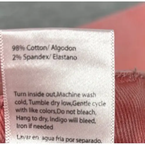 Risen Jeans Womens 9/29 Coral Pink Flare Denim Pants Stretch Casual Size undefined