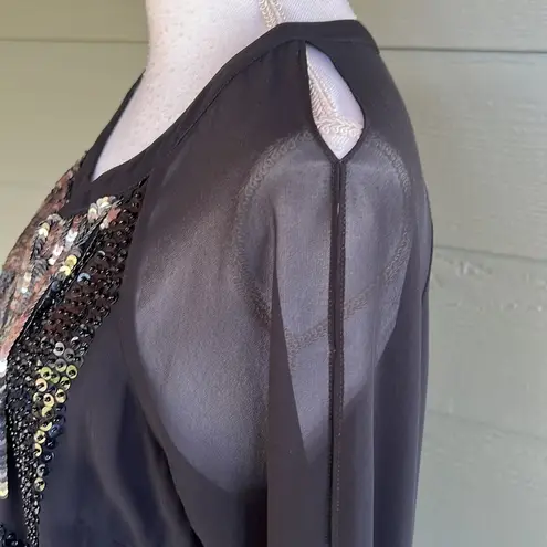 Kay Celine Sequined Long Sleeve Blouse