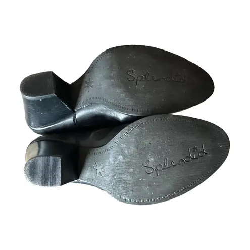 Splendid  Short Boots Black Leather Pull On Boots Women Sz 8 M