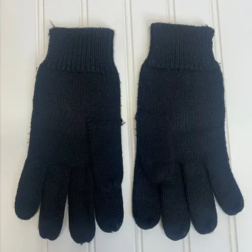 Vintage Sweater Gloves OSFA Snowman Black
