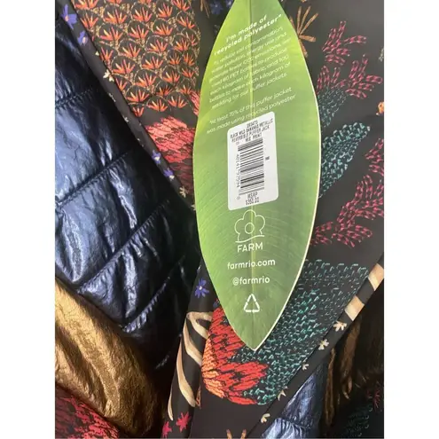 Farm Rio New Banana Leaf Reversible Puffer Jacket Oversized Sz M