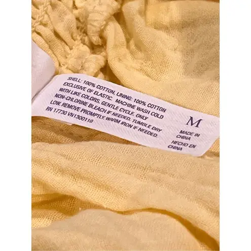 Stars Above  Butter Yellow Cotton Gauze Boho Oversized Beach Dress size M