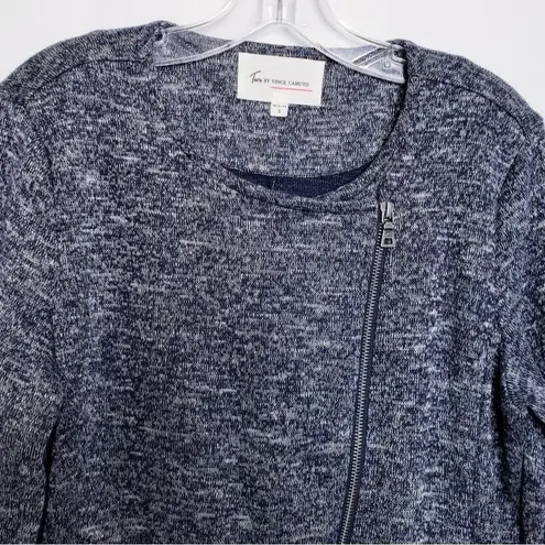 Two By Vince Camuto Asymmetrical Zip Jacket Size Small Navy Blue