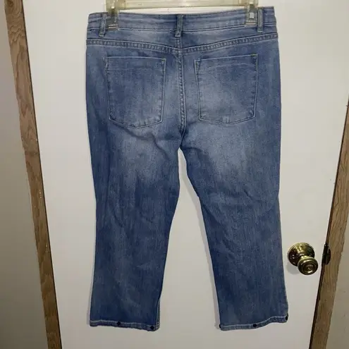 Alice + Olivia  Crop Denim Capri Jeans Size 28 90s Button Detail