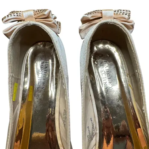 Badgley Mischka Shoes Womens Size 5 Satin Bow Block Heel Crystal Dress Pumps
