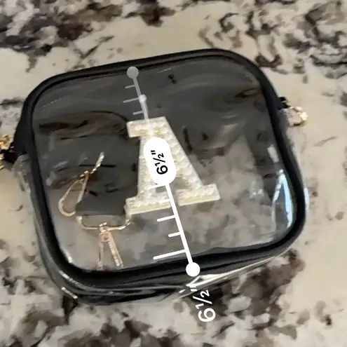 Clear Crossbody Bag Letter A Black