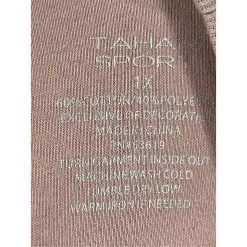 Tahari Sport Sweatshirt Athleisure Back Zip Sherpa Long Sleeve Size 1X