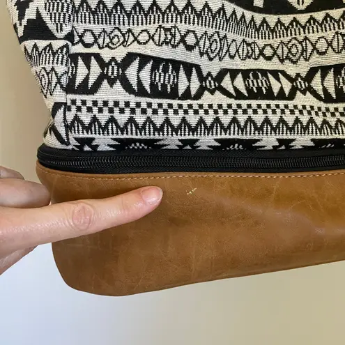 Bohemian Aztec Print Weekender Bag Large Travel Duffle Tote Vacation Boho Chic Black