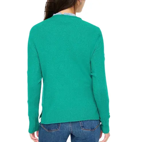 J. Crew Teddie Crew Neck Merino Wool Blend Sweater Women's Small Green Preppy