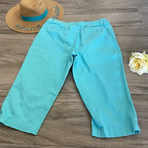 st. john's bay St. John’s Bay Aqua blue crop pants size 14