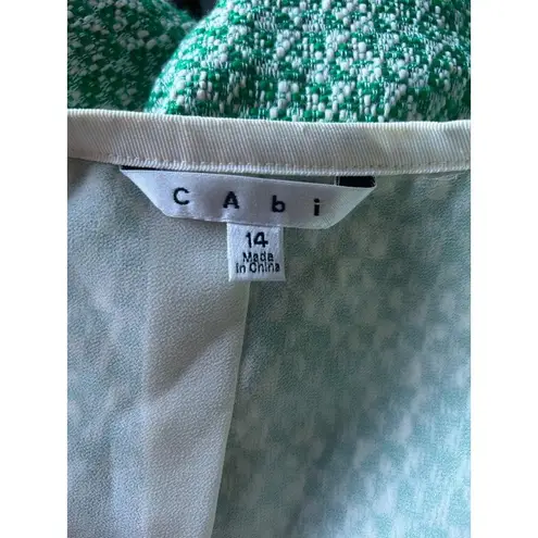 CAbi  Green and White Patterned Jacket