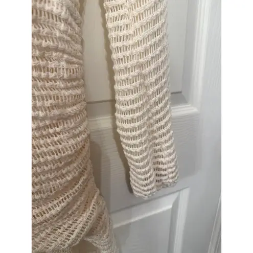 Fore Fly Me Out Cream Plunging Neckline Crochet Maxi Dress, S