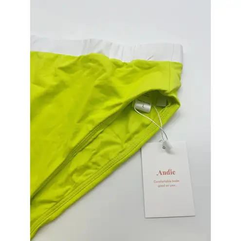 ANDIE NWT The Banded Cheeky Bottom Neon Lemon Swim Suit Briefs Size Large