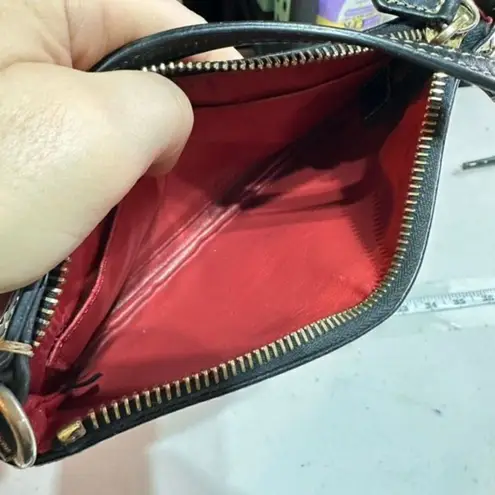 Dooney & Bourke  DB Monogram Shoulder Bag Y2K Black‎ Tan Mini Purse Mini Small - Image 7