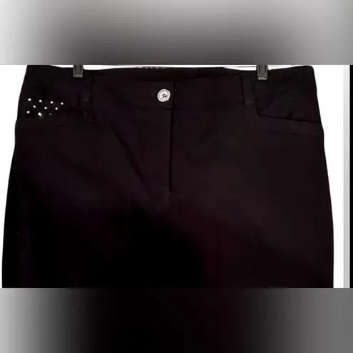 Style & Co  SIZE 16 🍒BLACK HIGH RISE CROPPED PANTS WITH CRYSTAL DETAILS 🍒