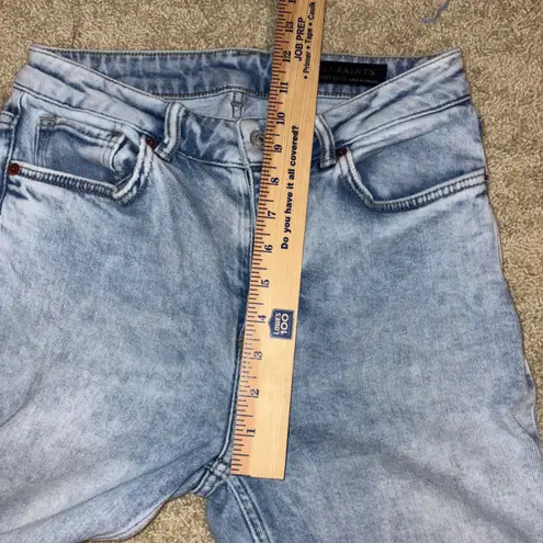 ALLSAINTS Imogen High-Rise slim straight Jeans Light Wash Distressed Size 27