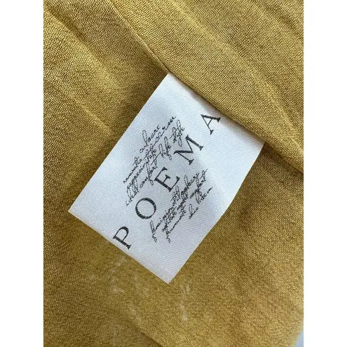 Poema Yellow Lace Floral Off Should Tunic Top Mini Dress Layered Women Small/Med