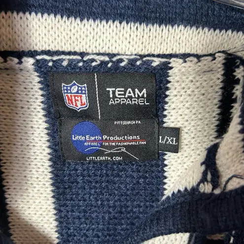 NFL Team Apparel Los Angeles Rams Sweater Hoodie Womens L XL Blue Stripe NFL Baja Style NEW