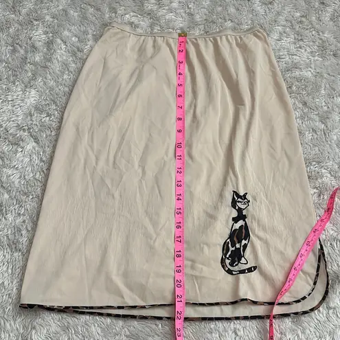 Vanity Fair Vintage 60s Cream Slip Skirt with Cat Design