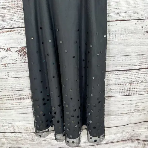 Eliza J Black Tulle and Sequin Spaghetti Strap Dress, EUC, Size 2, MSRP $179