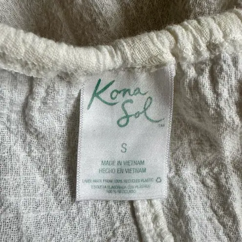 Kona Sol ☀️ White Textured Mini Dress Cover-Up ☀️ ~Small