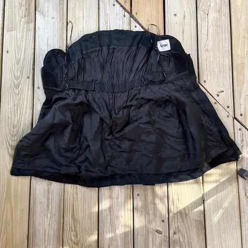 Acne Studios Black Taffeta Strapless Mini Dress Size S