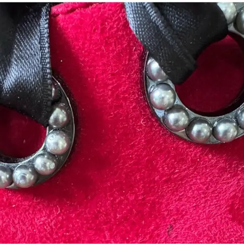 Kennel & Schmenger Red Velvet Studded Oxford Shoes Ribbon sz8.5 Holiday festive Size 8.5