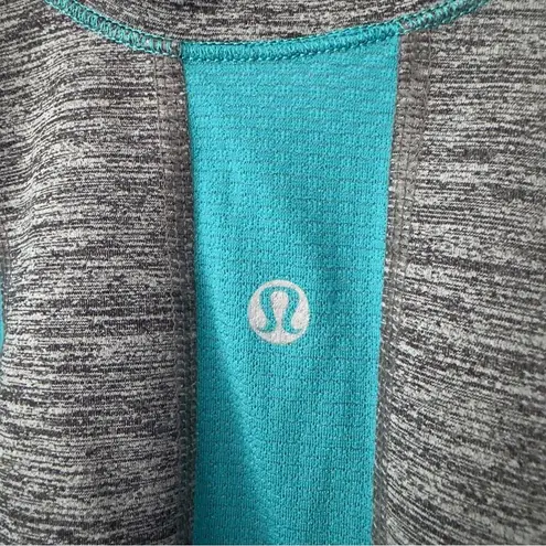 Lululemon  Run Recharge Tank Top Sleeveless Teal Gray Lightweight Athletic Active