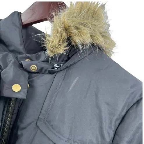 Style & Co  Black Parka With Faux Fur Lined Hood Medium