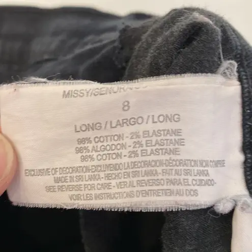 Gloria Vanderbilt Black Straight Leg High Rise Jeans Sz 8 Long Cotton Casual