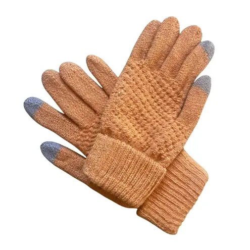 Touchscreen Gloves Unisex Burnt Orange Knit Winter