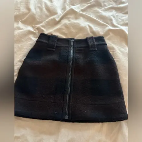 Ganni Miniskirt - Wool, Zipper, Plaid