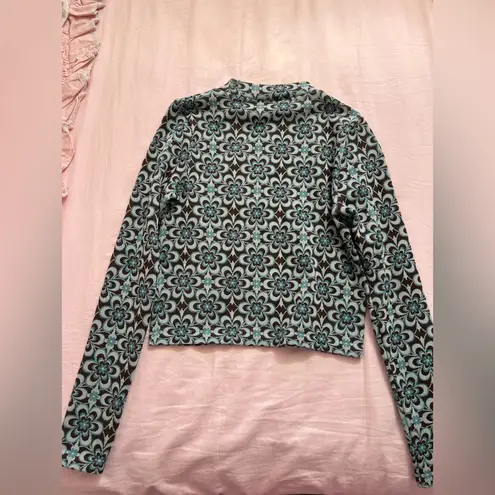 Stradivarius Floral Patterned Women's Top - Brown and Blue