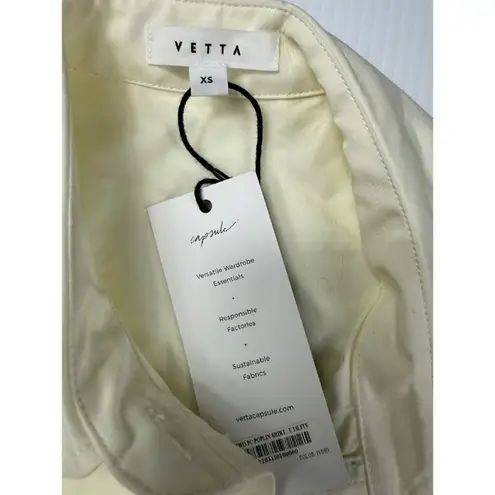Vetta Sleeveless Button Down Shirt Ivory Collared Top XS