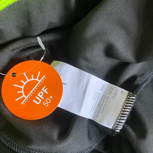 Boyleg Racerback One Piece Swimsuit Athletic Full Coverage Swimwear Lap Swimmin Black Size L