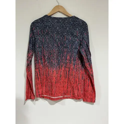 Woman’s Small Long Sleeve Blouse V Neck Quarter Button Up Red Purple Black