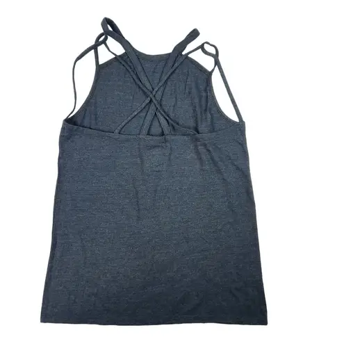 Chaser  Navy Blue Solid Strappy Back Cut Out Tank Top Women's Medium