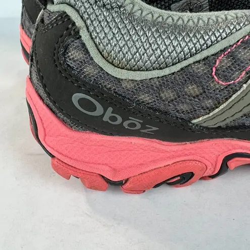 Oboz Sneaker Shoes Womens 8.5 Gray Pink Athletic Low Top Hiking Pull Cord Echo