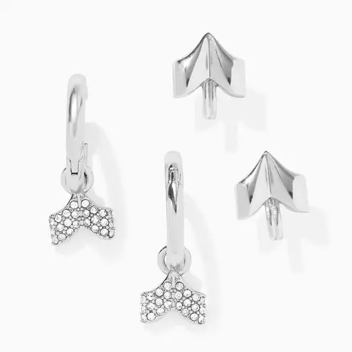 Stella & Dot Silver Arrow Convertible Earring Set, MBxSD - Brand New with Tags!