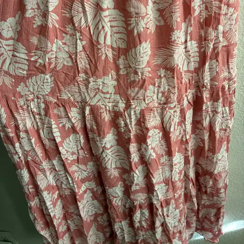 Paper Moon Floral Pink Sleeveless Mid Dress M Orange Size M