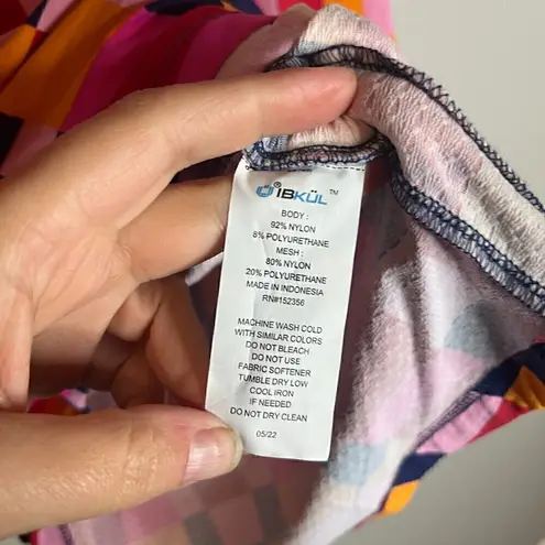 IBKUL Annalist checkered colorful longsleeve UPF 50 golf top Pink Size M