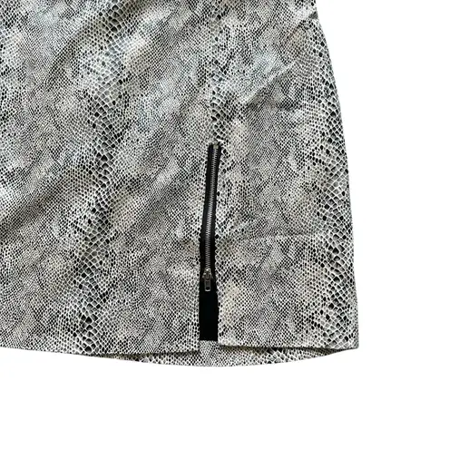 Hem & Thread Mini Skirt NWT Faux Snake SZ LG Lined Accent Side Zipper & Buckles - Image 4