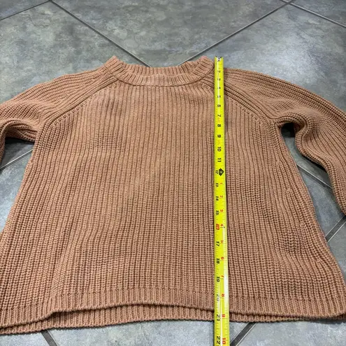 Quince Sweater Womens Small Brown Fisherman Knit Organic Cotton Ribbed Warm Wear