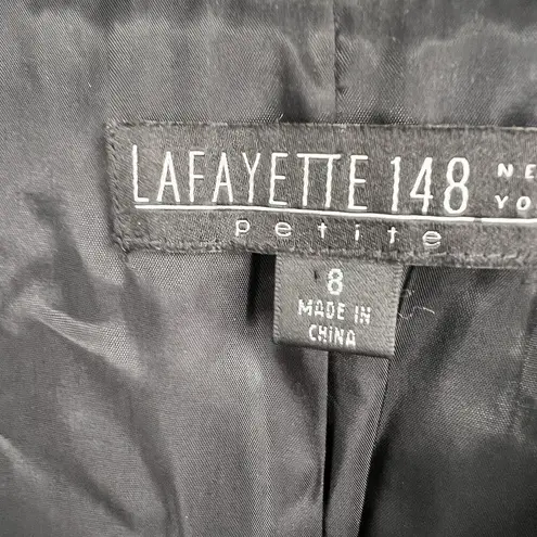 Lafayette 148 NY Womens Blazer Jacket 8 Petite Shimmer Crop Office Preppy Green Size 8P