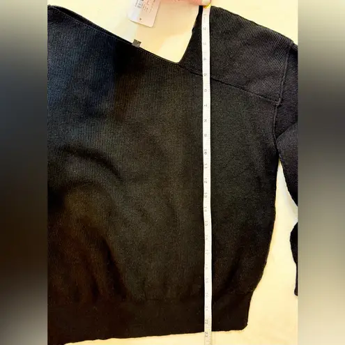 Line and Dot Favorite Off Shoulder Ribbed Sweater in Black Size Large - Image 14