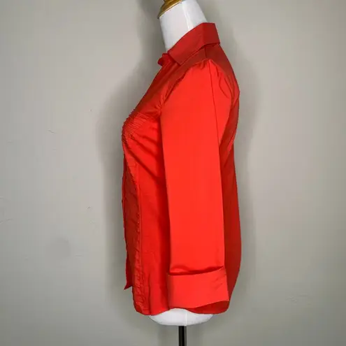 Fitted Zac & Rachel Red Button Up Blouse Sz Small