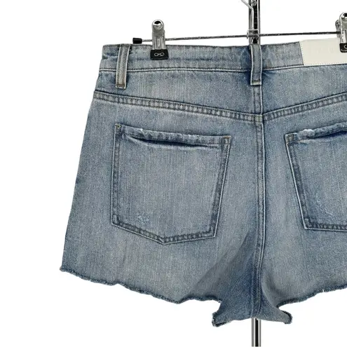 Pistola Distressed Raw Hem Cutoff Shorts with Contrast Navy Side Stripe size 29