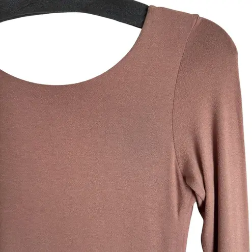 Naked Wardrobe NW Open Back Midi Dress Bodycon Long Sleeve COCO Small NW-D0317