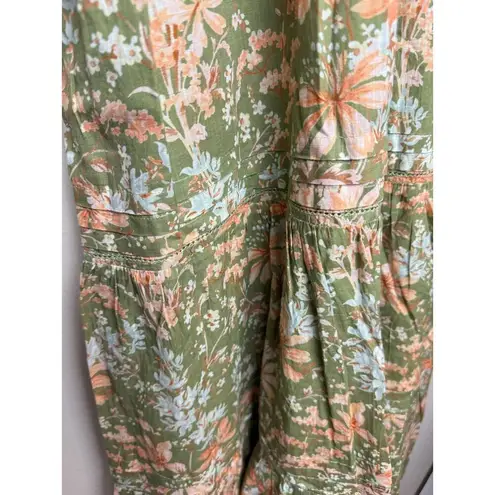 A pea in the pod Pea in the Pod Green Floral Tiered Maxi Dress NWT Sz. M