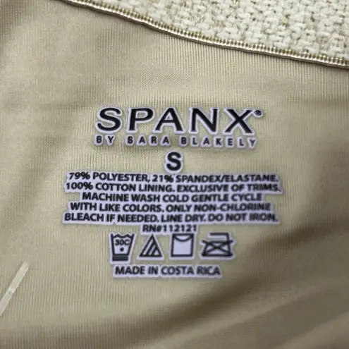 Spanx  Shapewear Shorts Mid Thigh Beige High Waisted Shorts Women's Size Small